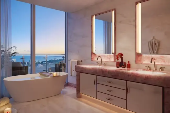 Faena Residences bathroom rendering